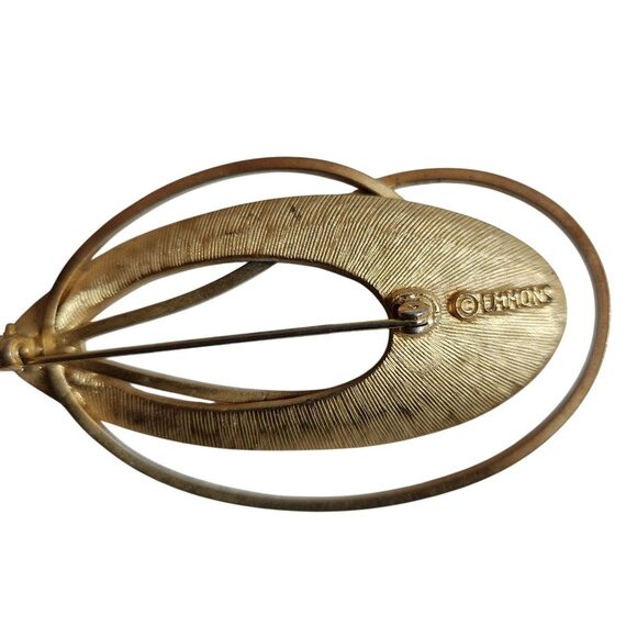 Vintage Emmons Modernist GoldTone Brooch Pin MCM 50s 60s space age atomic - Picture 2 of 3